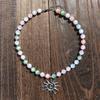 Color Changing Sun Pendant Necklace UV Reactive Gold Plated Beaded Bracelet Set Steel Chain Pastel Colors Cat Eye Choker