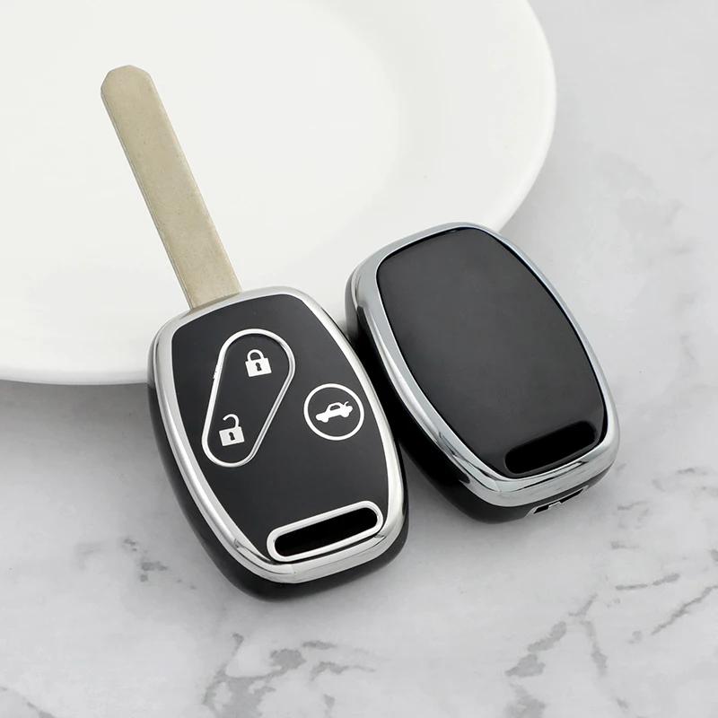 Для Honda Accord Civic Fit Freed Stepwgn Cr-V 2/3/4 Кнопки ТПУ Чехол для Ключа Автомобиля Обложка Держатель Оболочки Бесключевого Брелока Защитник