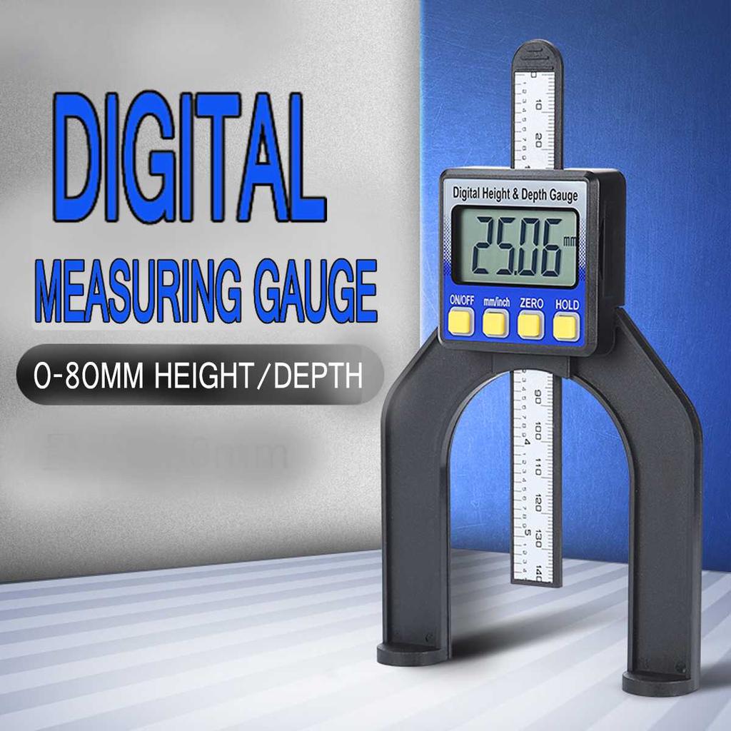 Цифровой глубиномер, высотомер, цифровой измеритель глубины протектора, ЖК-дисплей, магнитный, самостоятельная апертура 0-80 мм