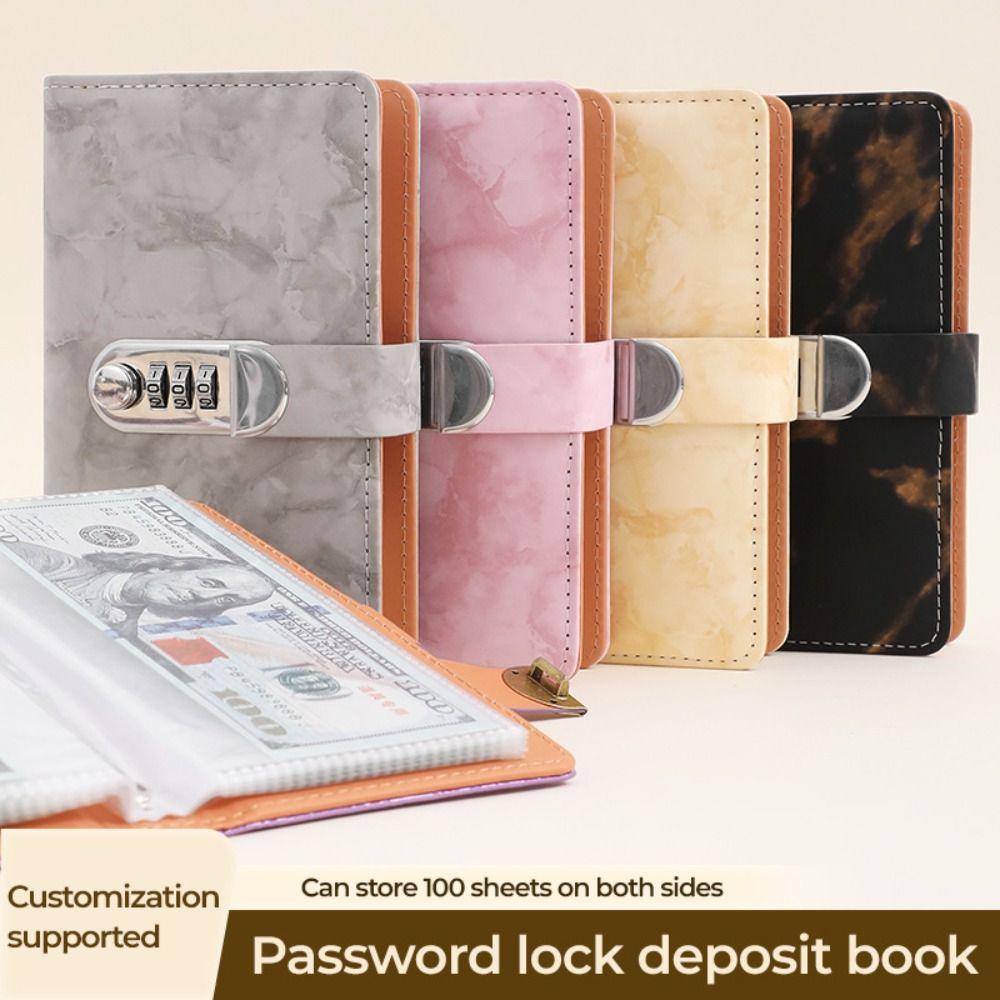 Marble A6 Savings Binder with Password Lock Cash Saving Book New Budget Planner  Budget Planning