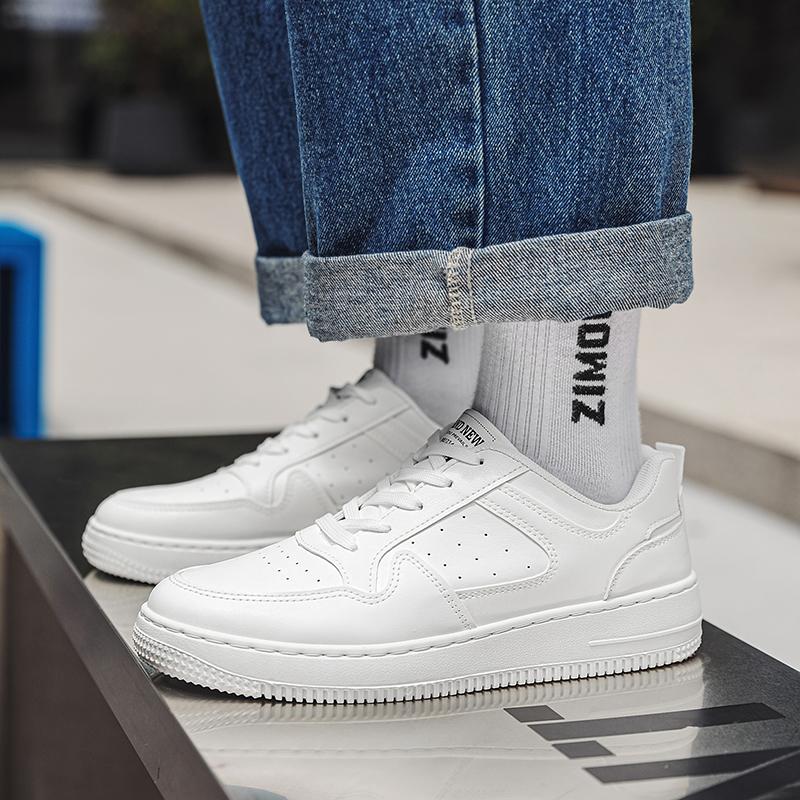 New Fashionable Men's Casual Sports Shoes Outdoor Sports Thick-Soled Shoes Breathable Lightweight White Running Tennis Shoes