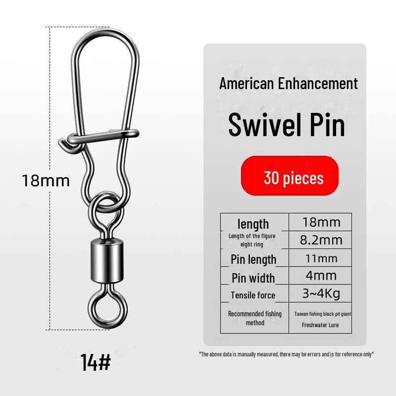Lure Pin 8-Shaped Ring: American-Style Strong Tensile Fishing Connector.
