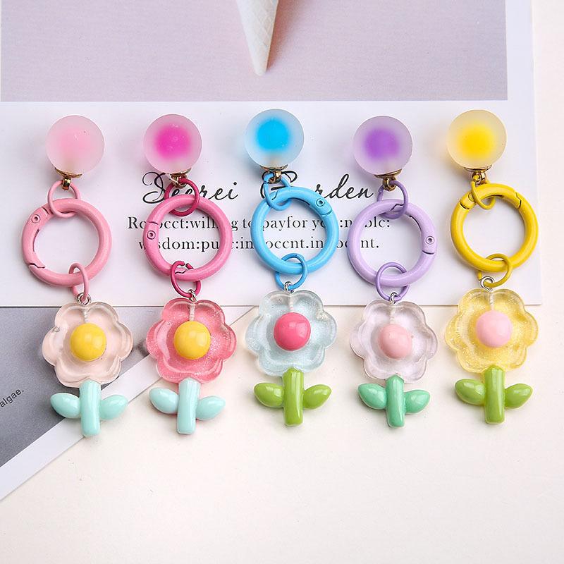 Красочный мультяшный брелок-цветок, изысканный милый брелок-цветок для женщин, девочек, украшения для рюкзака, аксессуары, подарки