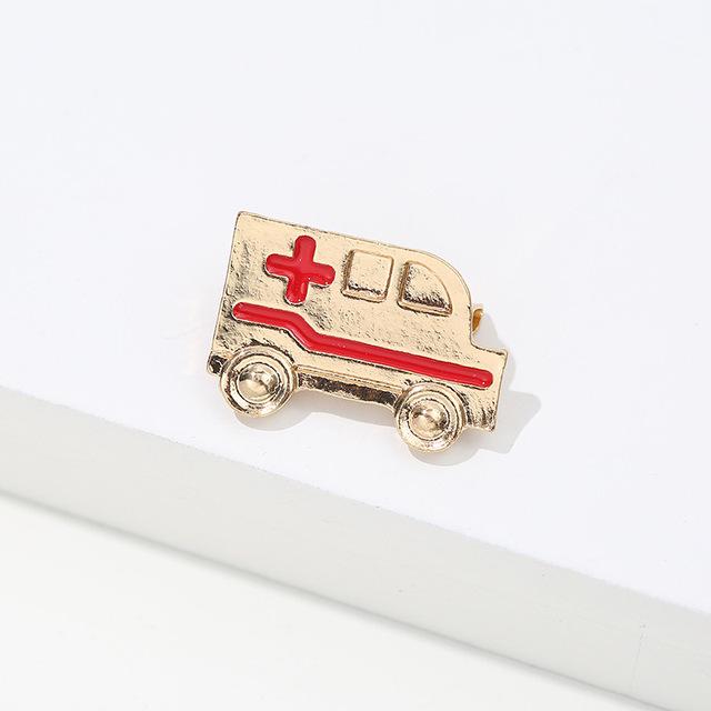 Креативные милые броши на медицинскую тему, изысканные эмалевые металлические броши для медсестры, врача, стетоскопа, значка на лацкан в форме машины скорой помощи