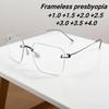 Retro Frameless Bifocal Men'S Presbyopia Glasses Ultra Light Neutral Middle-Aged And Elderly Anti Blue Light Glasses For People