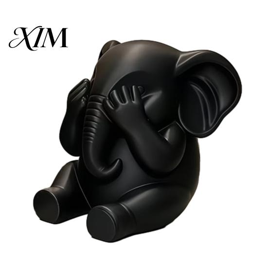 Modern Desktop Ornaments 3Pcs Elephants Figurine, 3D Printed No See Hear Speak Elephant Light Luxury Living Room Accents Statues, Minimalist