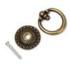 Durable Retro Cabinet Pull Ring Pattern Bronze Handles Furniture Knobs Wardrobe Pulls Single Hole