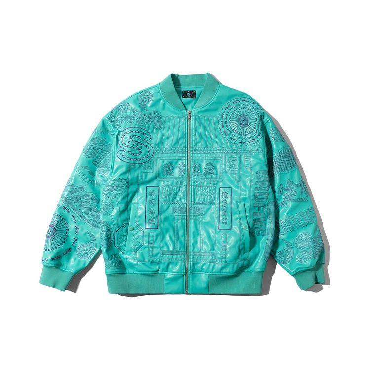 Li Ning Badfive Printed Zipper Long Sleeve Free Jacket Men Jacket Green AJDR483-1