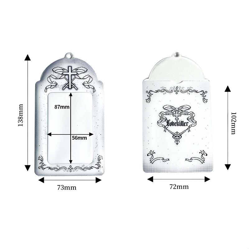 Kpop Держатель для фотокарточек Студенческий чехол для проездной карты Защитные фотопротекторы Любовь Крест Маленький кейс для хранения карточек Подвеска Милый держатель для ID-карты