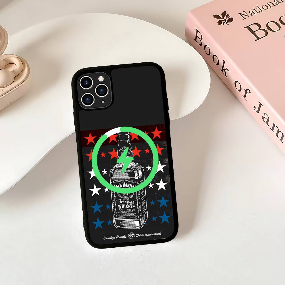 Classic Whiskey Logo J-Jack D-DanielS Phone Case For IPhone 16 15 14 13 12 11 17 Pro Max Plus Magnetic Wireless Cover