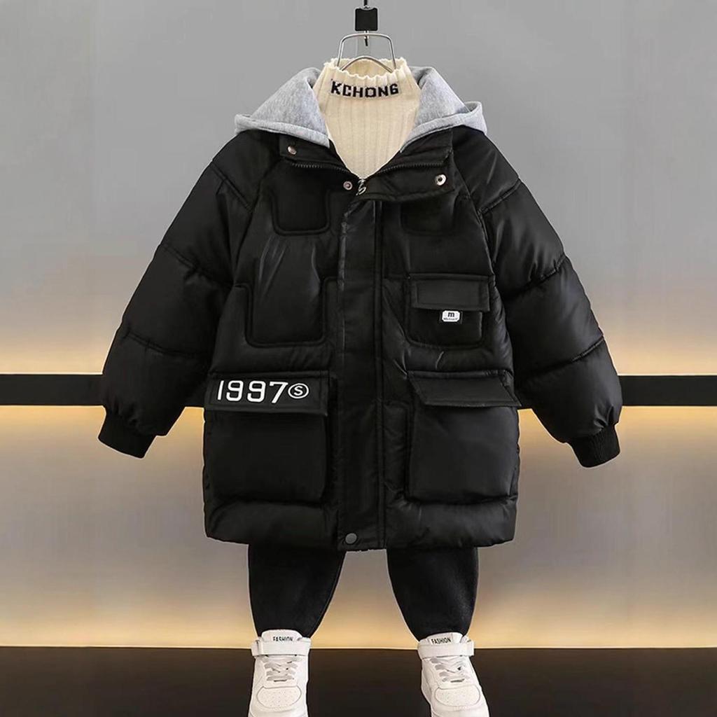 Boys' Velvet Lined Lambskin Winter Cotton Jacket