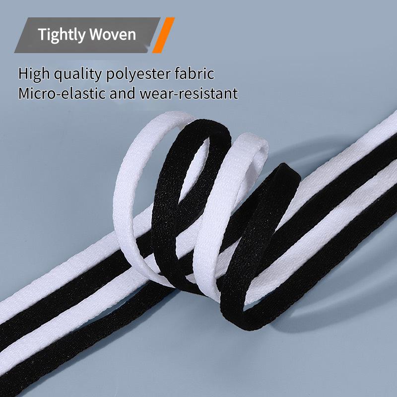 1Pair New Flat Shoelaces Sneakers Micro Elastic Laces for Shoes 6mm Width White Black Shoelace 90/120/140/160CM Shoe Accessories