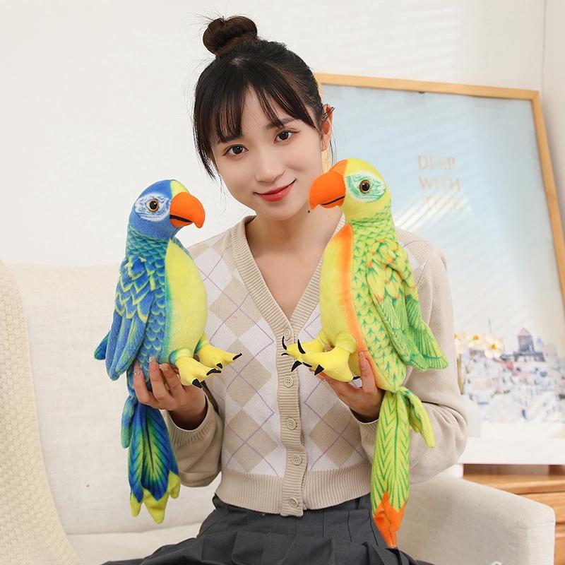 Simulation Parrot Plush Toy Soft Plush Stuffed Animal Parrot Doll Cute Toy Room Decoration Birthday Gift