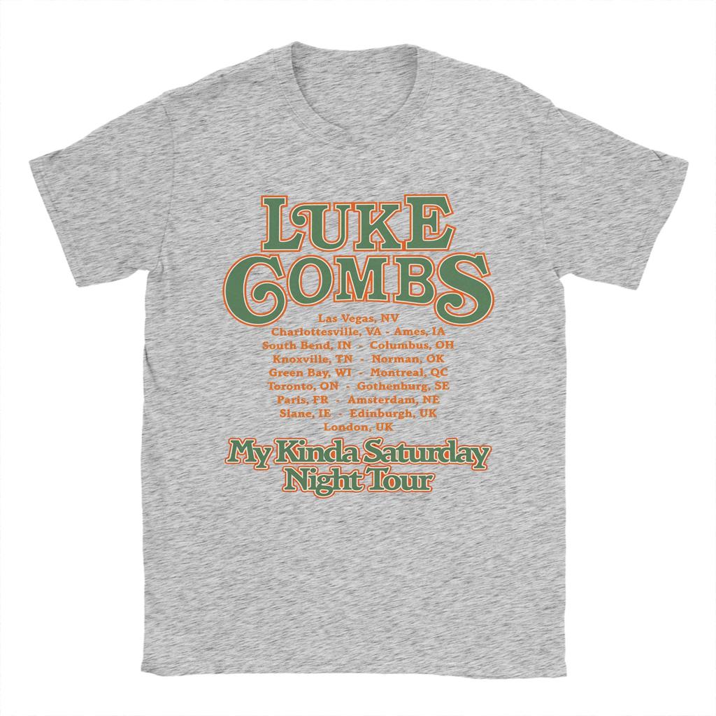 Luke Combs My Kinda Saturday Night Tour TShirt TShirts Short Sleeves YK Funny Tshirt Summer Pure Cotton Oversized Tees