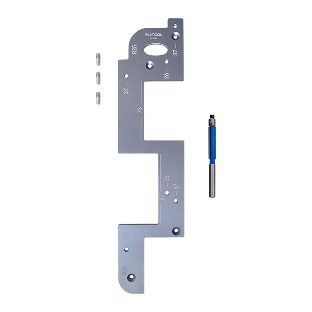 Handle Free Slotting Tool Aluminum Alloy Wood Grooving Guide Slot Positioning Tool for Kitchen Cabinet Closet Door Wardrobe