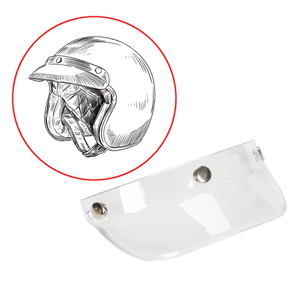Helmet Visor Peak 3 Snap Visor Sunshield Peak for Retro Helmets Half Helmets 3/4 Helmets Helmets with 3 Buttons Accessories