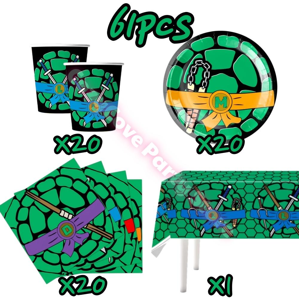 Cartoon Turtles Birthday Party Decoration Favors Cups Plates Stickers Bunting Flag Balloons For Kids Favors Baby Shower Supplies