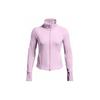 Solid Color Stand Collar Zipper Design Raglan Long Sleeve Jacket Women Jackets Pink 1379157-543