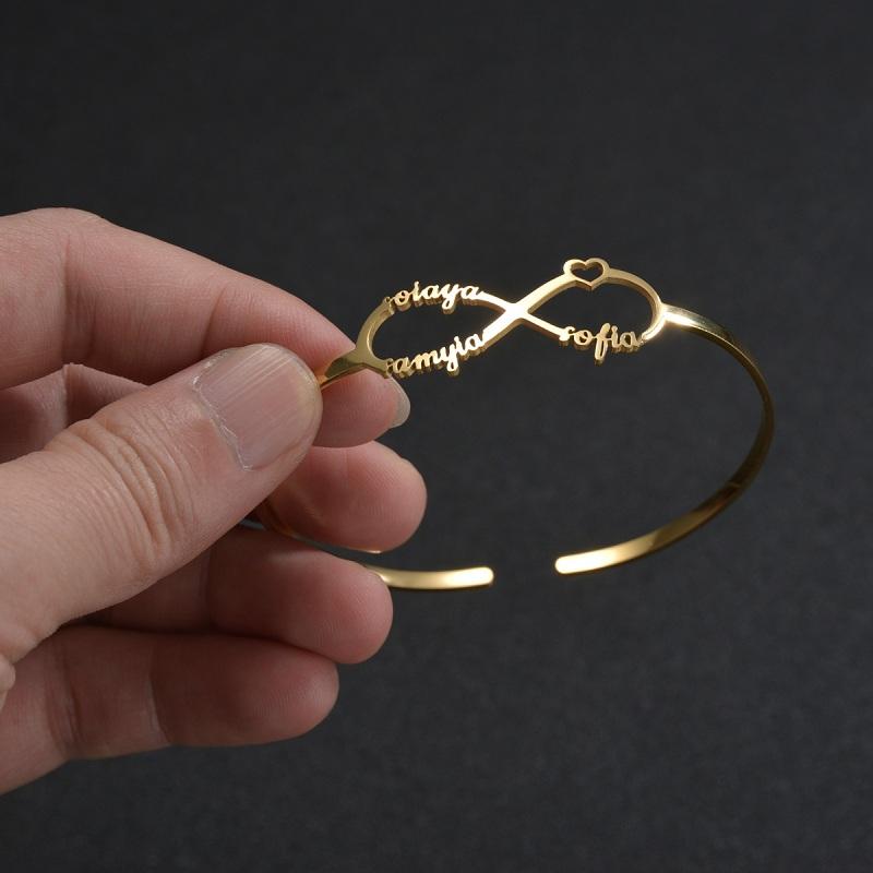 Acheerup новые персонализированные браслеты из нержавеющей стали с 1-3 именами для женщин, регулируемые матовые браслеты из бисера-бабочки, ювелирные изделия