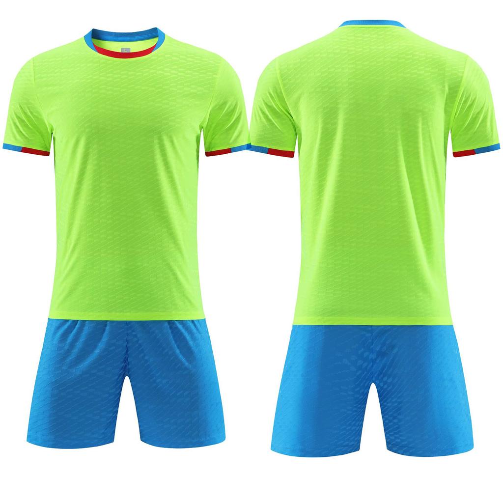 Wholesale football jersey set Customized men's and women's training short-sleeved jersey Student sports competition breathable and quick-drying 