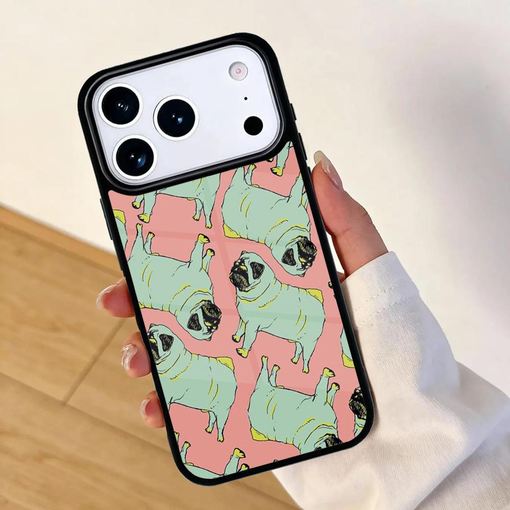 CUTE PUPPY PUG DOG MOPS SOFT Mobile Phone Case for IPhone 17 AIR 16pro Max 15 14 13 12 11 Bumper Cover