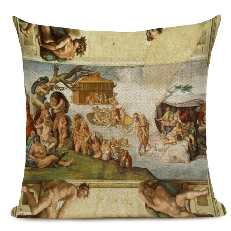 Знаменитая картина маслом Микеланджело, наволочка для подушки, итальянская настенная наволочка, чехол для диванной подушки