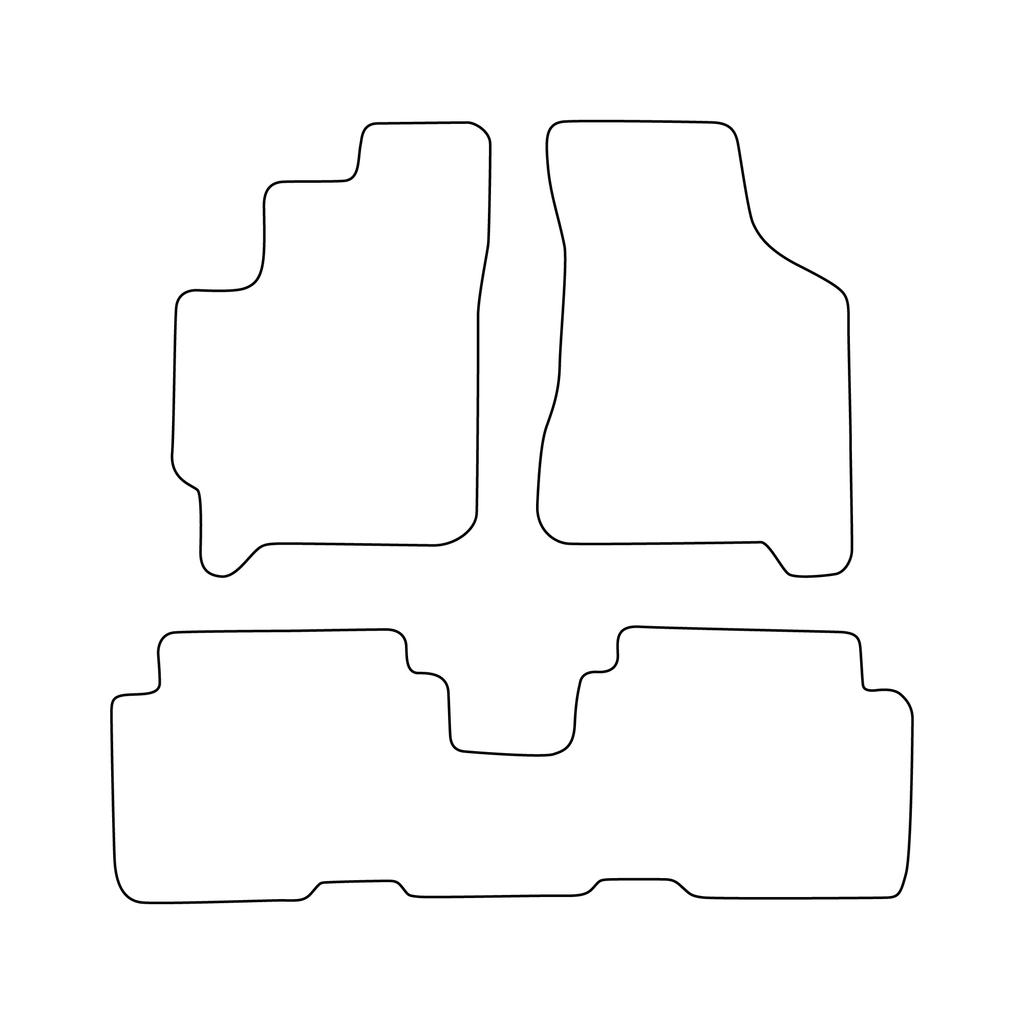 [Blm]Ki013 Black - Set Of Velour Floor Mats To Fit Kia Carens Ii 5-Seat 2002-2006 - Black Trim