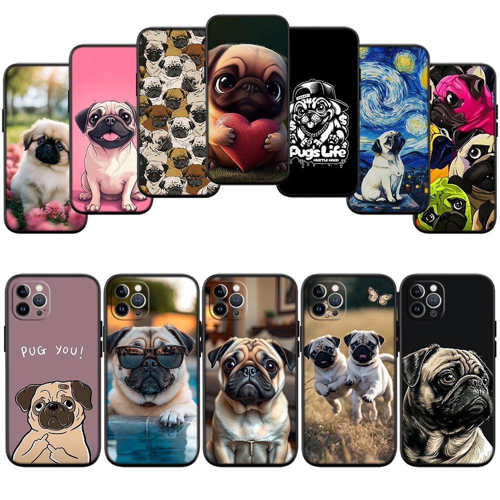 Милый телефонный чехол с собакой мопсом для Samsung Galaxy A11 A12 A13 A15 A52S A53 A55 A56 A70 A71 A72 A73 F06 F16 F56 A32 A33
