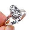 Natural Black Rutile Gemstone Handmade 925 Sterling Silver Jewelry Ring S.6 Y6P66