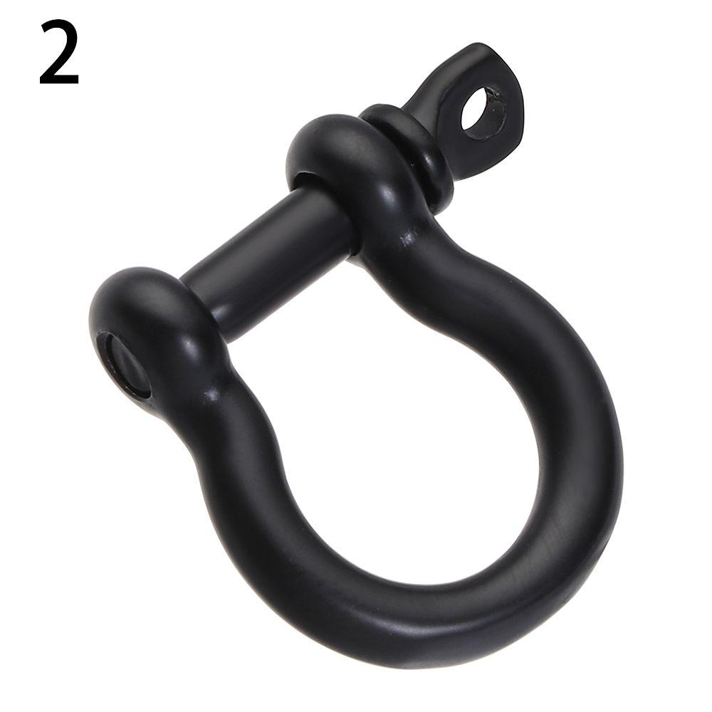 4 Styles Shackle Fob Bracelet Buckle Key Ring Keychain Hook D Bow Staples Solid Carabiner