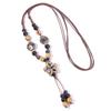 Vintage Bohemian Style Ceramic Beaded Woven Necklace For Women Girls Ethnic Style Long Necklace Jewelry Accessories Gifts