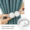 Magnetic Curtain Tiebacks Pearl Ball Home Curtain Buckle European Decoration Weave Clips Rope Straps Holder for Big Drapries