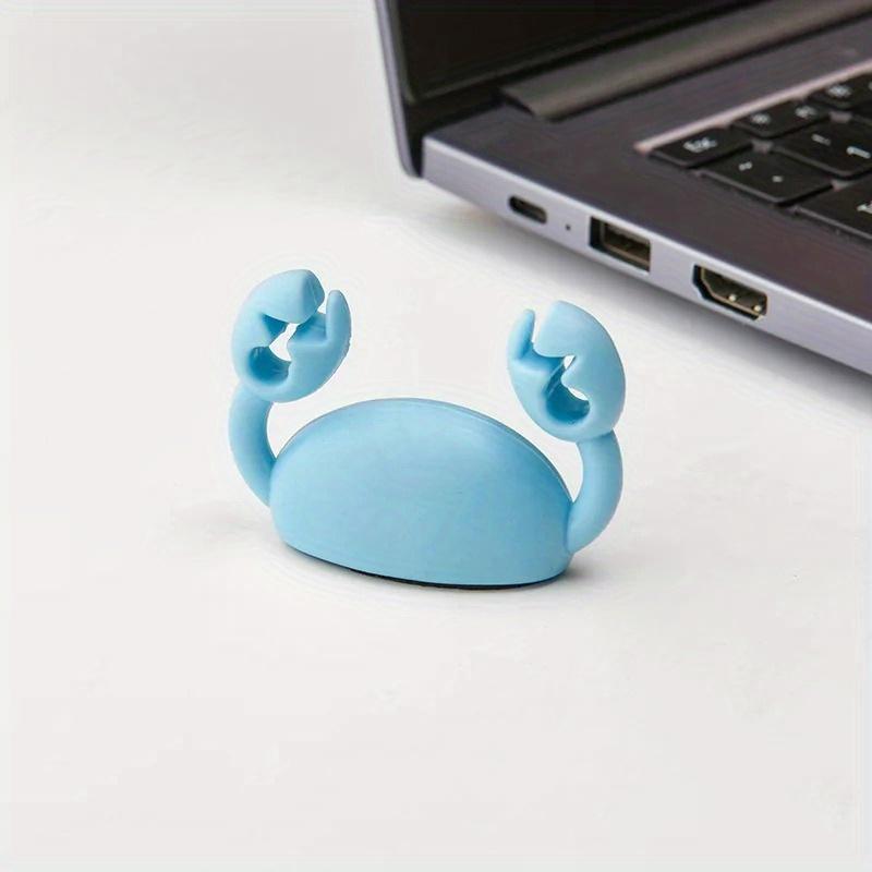 Милый краб-органайзер для кабеля, подставка для кабеля передачи данных, органайзеры для кабеля зарядки мобильного телефона, самоклеящийся держатель для проводов