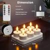 Rechargeable Flameless Tea Lights Candles Battery Operated Remote Control Tea Lights with Timer LED Tealight Candles with Charging Base Votive