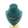 Stones and Minerals. Necklace 20 Fuchsia and Brown Agate Beads 8 Mm. Steel Chain Necklace Women, Men. Customizable Size.