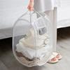 Dirty Clothes Basket Large Capacity Mesh Laundry Basket Ventilated Foldable Easy Storage Portable Bathroom Clothes Organizer Bag