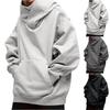 Men's Fashion Solid Color Long Sleeved Hooded Pullover With Pockets Casual Sweatshirt Top