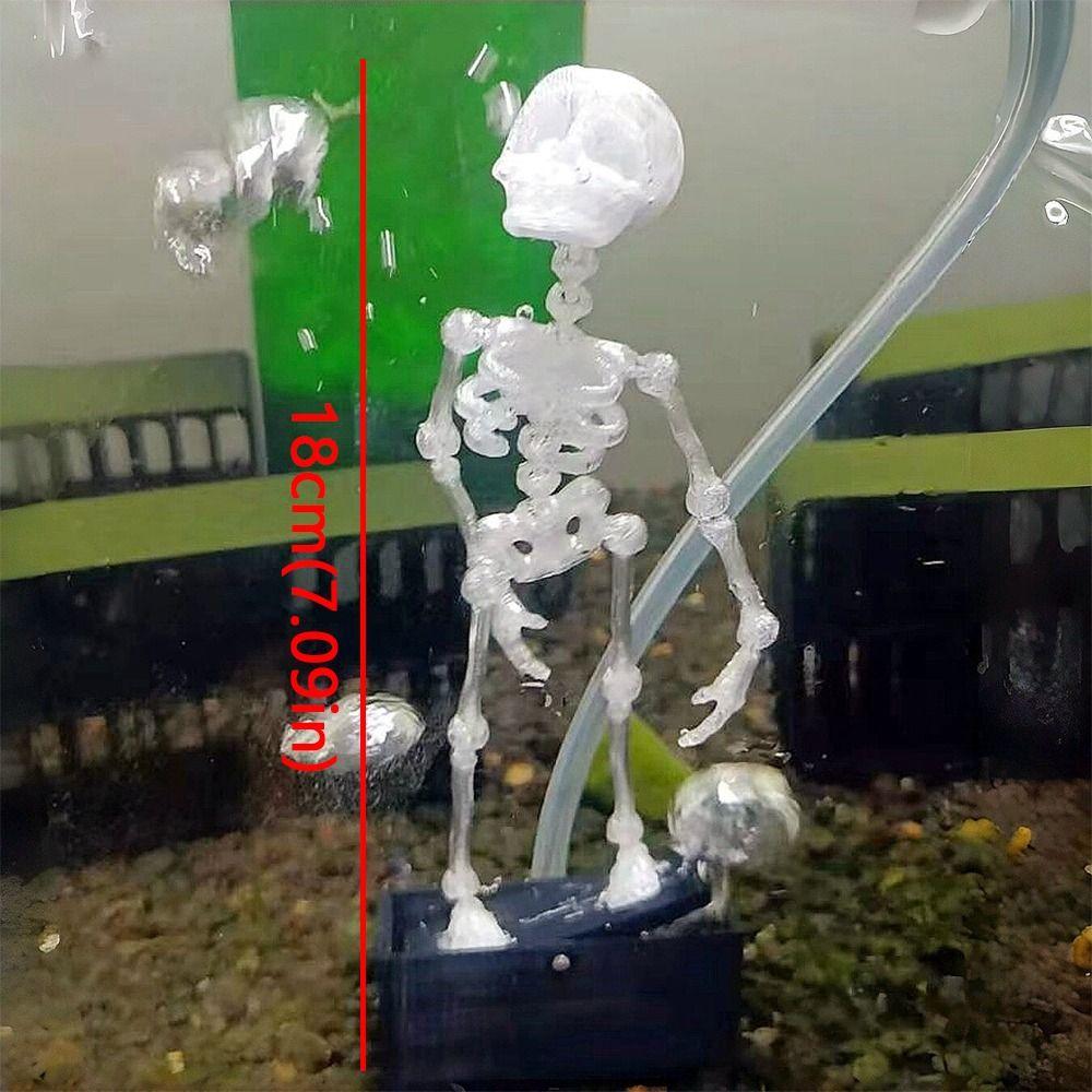 Plastic Fish Tank Dance Skull Ornament 3D Printed Dynamic Skeleton Bubbler Aquariums Enthusiasts