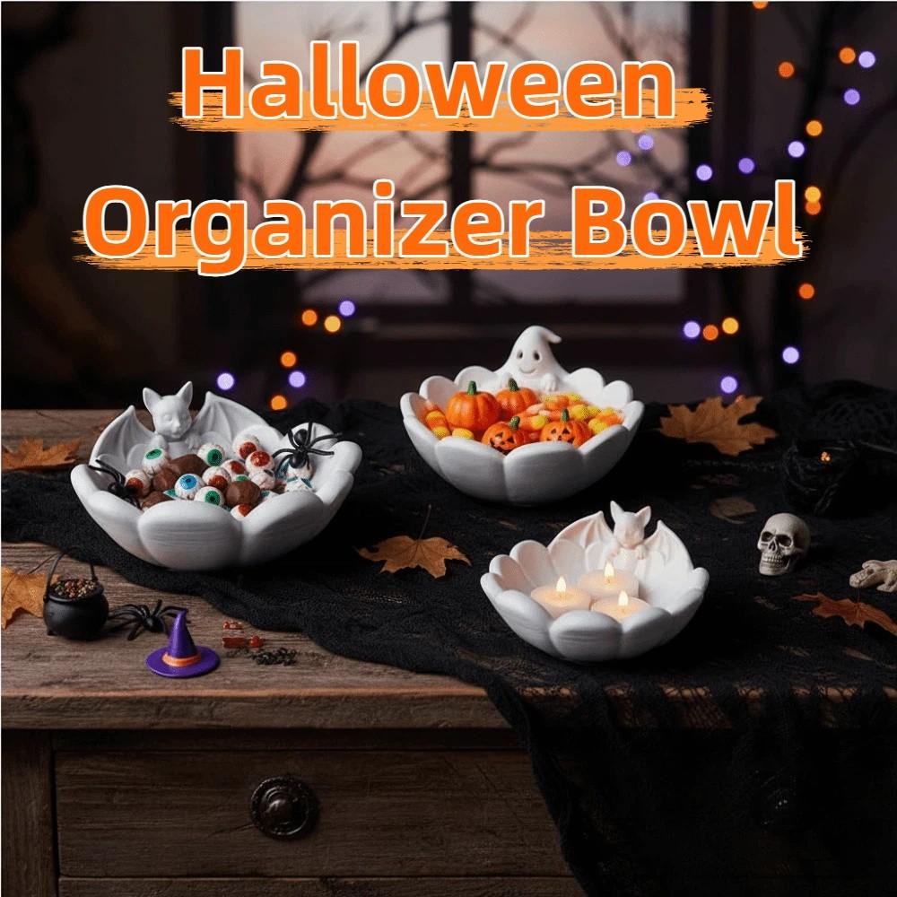 PLA 3D Printed Bowl Lightweight Halloween Organizer Bat Snack Tray Jewelry Display