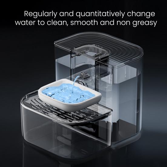 4,5 л Беспроводной фонтан для воды для кошек Без фильтра Разделение сточных вод Умная поилка для домашних животных Перезаряжаемый Автоматический диспенсер воды для комнатных кошек Маленьких собак