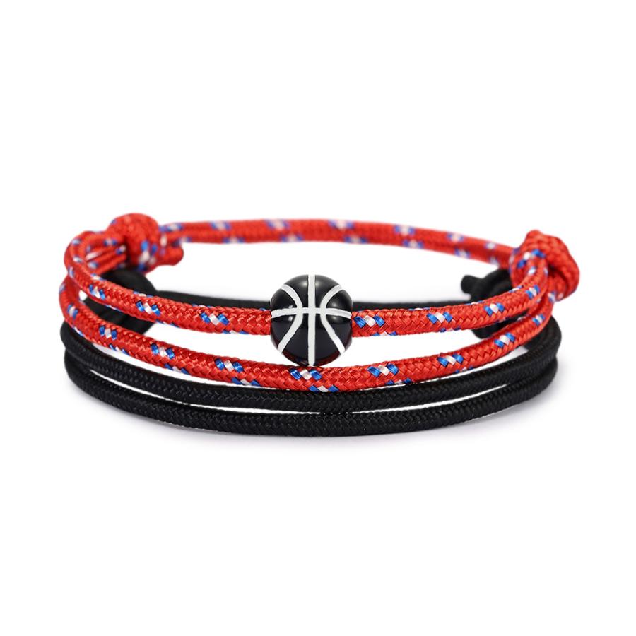 Noter New 2Pcs Football Basketball Baseball Bowling Bracelet Set For Men Premium Selected 3mm Paracord Braslet Adjustable Joias