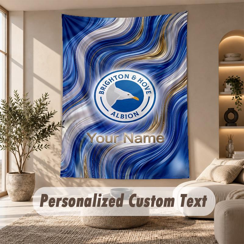 Tapestry Custom Name Text, Wall Hanging Tapestry Home Room DecorBrighton & Hove Albion Football