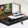 1:64 Охотники за привидениями ECTO-1 Miller-Meteor Металлическая модель автомобиля Литьевые модели и игрушечные транспортные средства Модель автомобиля Масштабная миниатюрная модель автомобиля Для детей