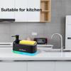 Hand and Dish Soap Dispenser Set Detergent Dispenser Sponge Holder 2-in-1 Countertop Soap Pump Dispenser for Kitchen Sink