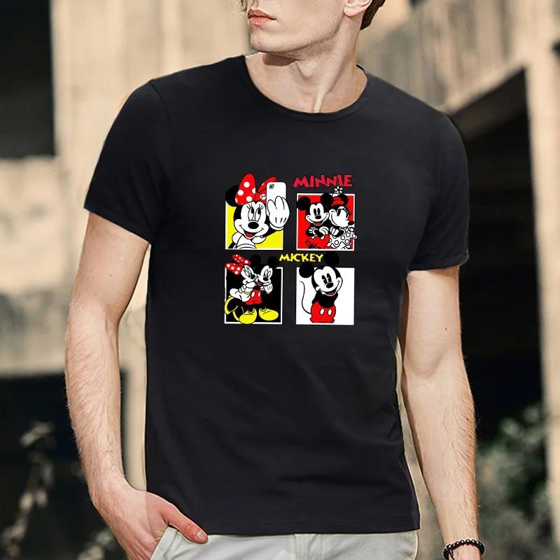 Mickey Minnie Mouse 100% Cotton T Shirt Streetwear Short Sleeve Tshirts UnisexSummer Clothing T-shirt Tees Tops