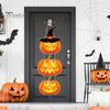 Happy Halloween Door Sign Spooky Pumpkin Ghost Bat Skeleton Indoor Outdoor Front Door Wall Hanging Decoration Welcome Doorplate Home Party Supplies