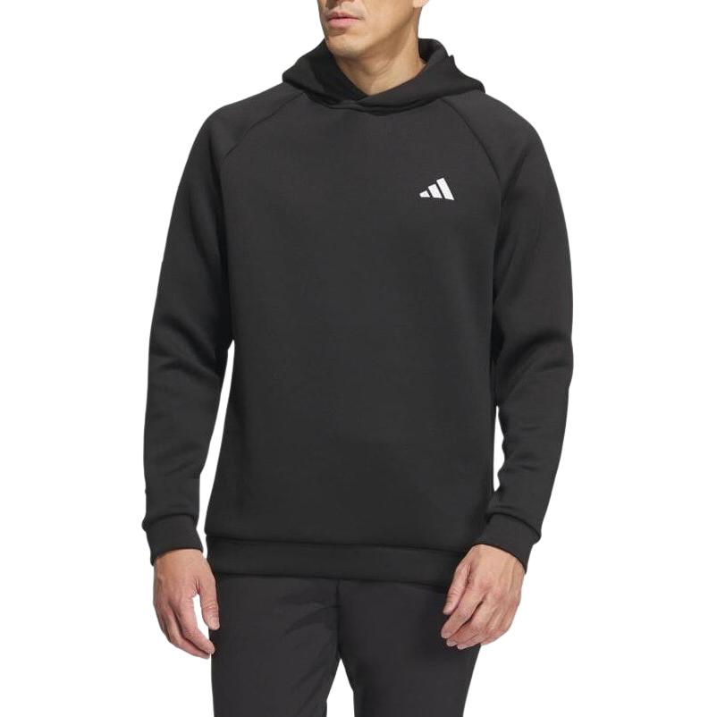 Adidas Solid Color Logo Print Hooded Long Sleeve Sweatshirt Men Sweatshirt Black HY0971
