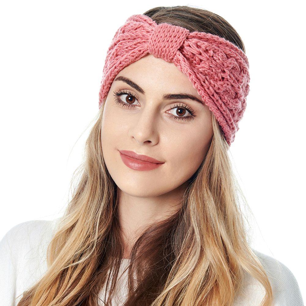 Wool Knitted Ear Warmer Hairband Headwear Women's Headband Cross Knot Hairband Head Wrap