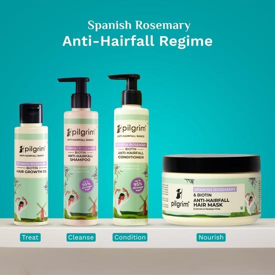 Масло для роста волос Pilgrim Spanish Rosemary & Biotin, контролирующее выпадение волос и укрепляющее волосы 100 мл | Уменьшает выпадение волос | Укрепляет волосы