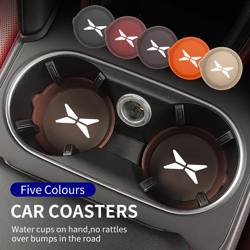 2Pc Car Silicone Water Cup Pad Coffee Beverage Mat Accessories For Xpeng P7 G3 G3i G9 P5 X2 N5 F30 H93 Beta 2019 2020 2021